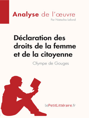 cover image of Déclaration des droits de la femme et de la citoyenne de Olympe de Gouges